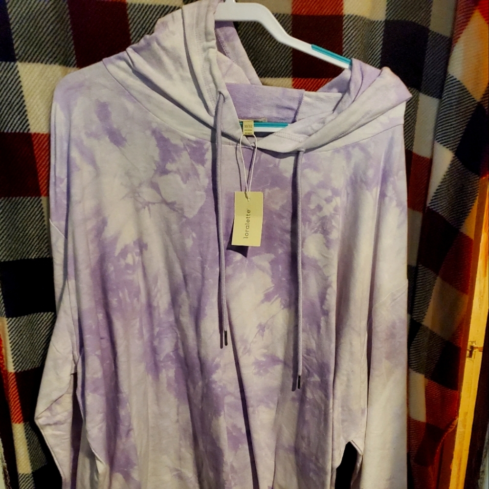 Lavendar and white Hoodie